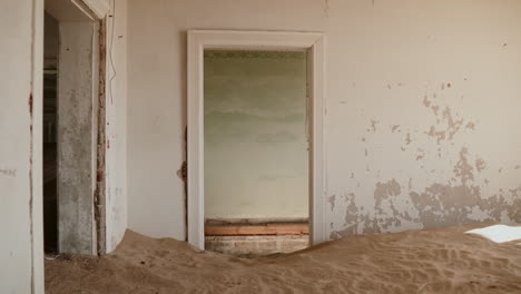 abandoned room filled with sand