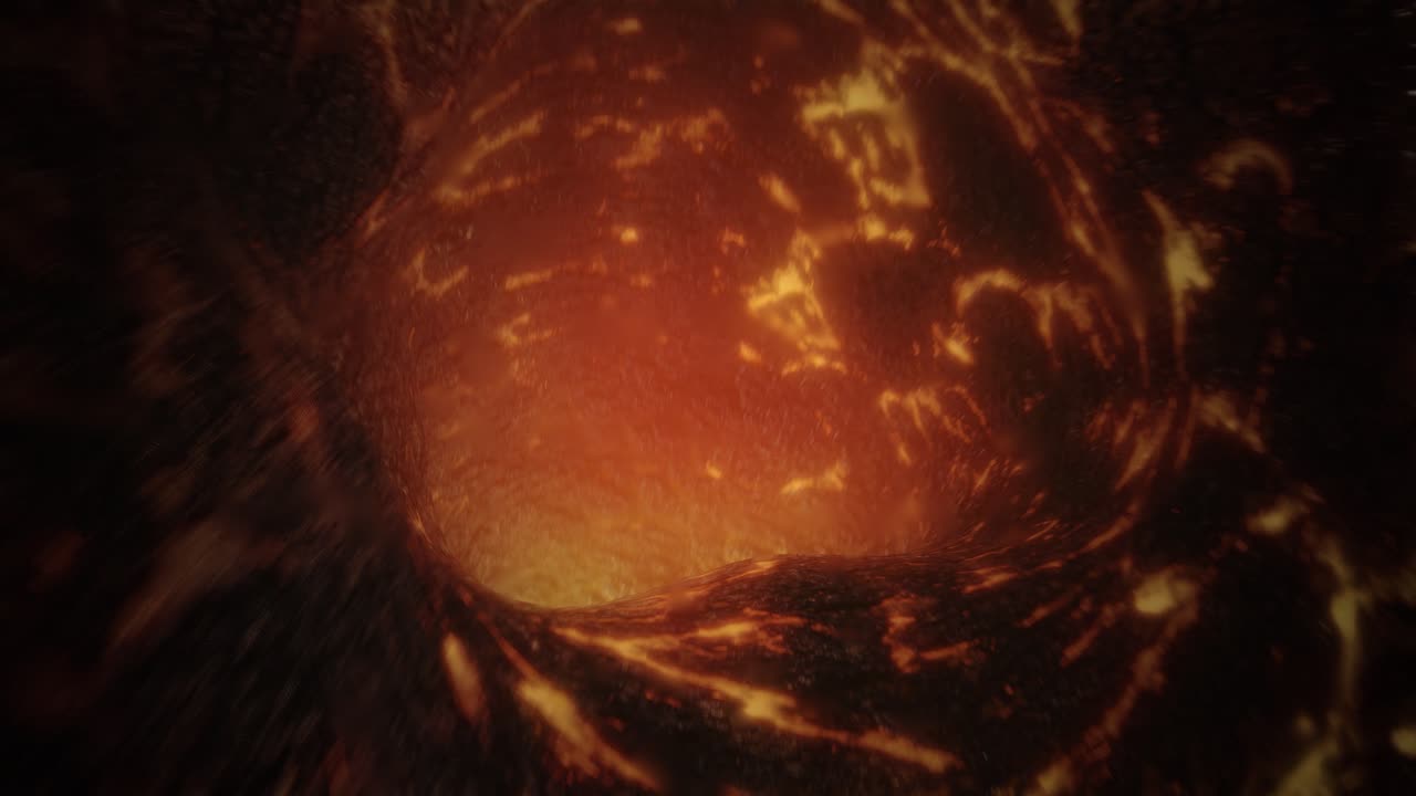 lava de magma fundido en un bucle sin costuras. animación en 3d