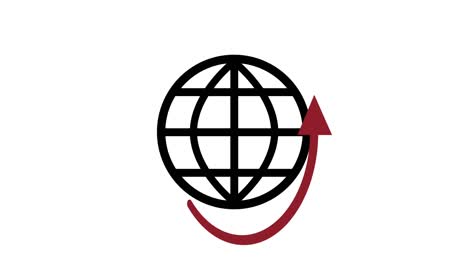 world internet connection logo animation loop red