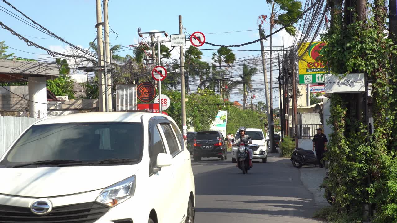 Street view of densely populated urban area