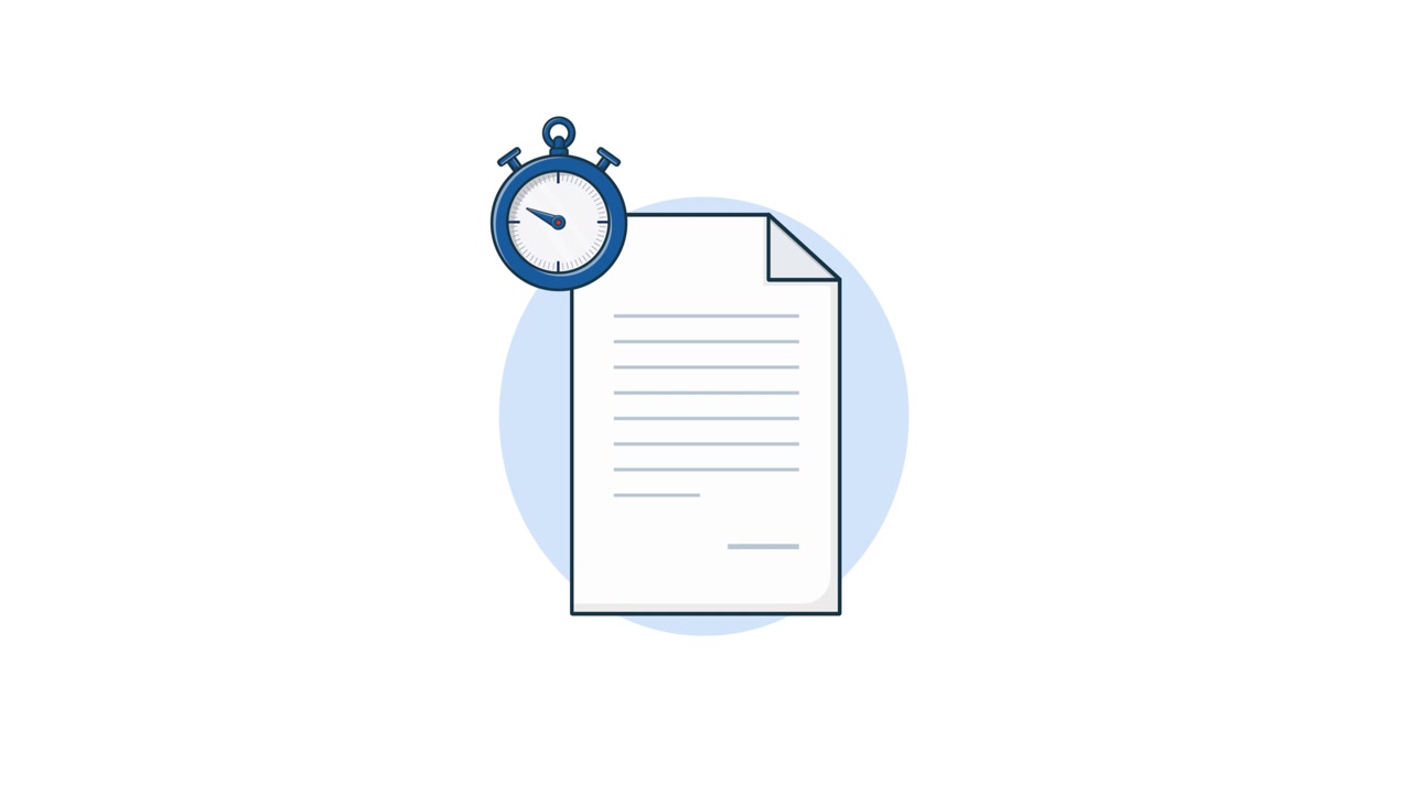 Animated Document with Stopwatch for Time Management