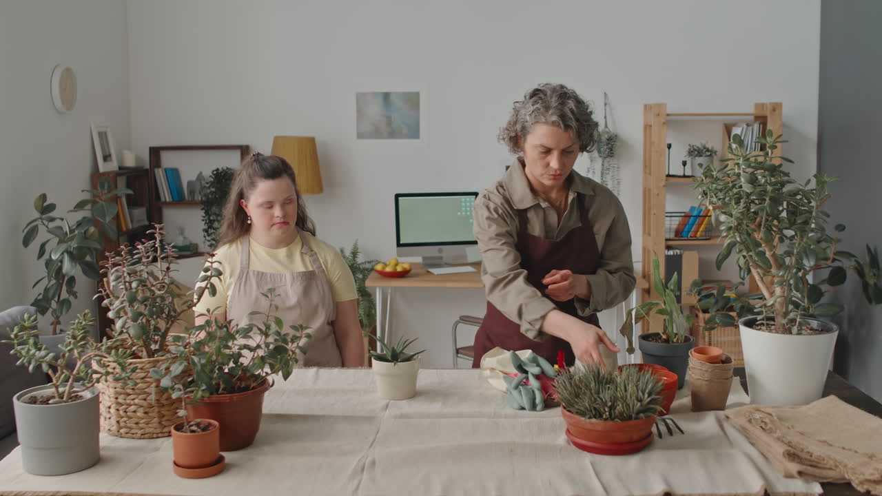People gardening indoors