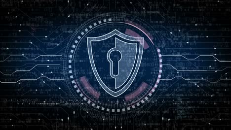seguridad cibernética y protección de redes digitales concepto digital de bucle de símbolos