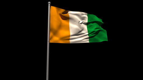 ivory coast national flag waving on flagpole