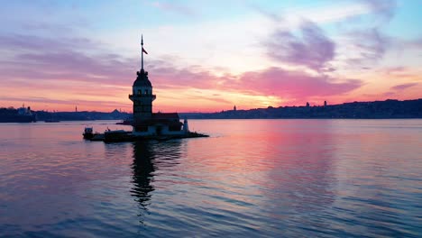estambul kiz kulesi, imágenes aéreas de la torre virgen