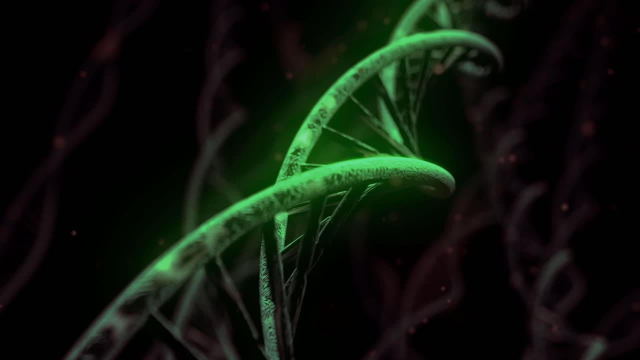 DNA spinning RNA double helix slow science electron microscope closeup dof 4K