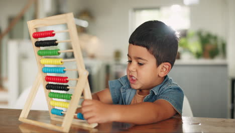 education, math and child with abacus