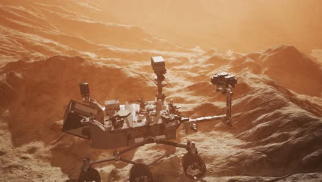 curiosity mars rover exploring the surface of red planet