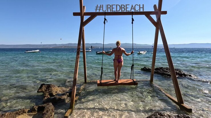 Bol Croatia Zlatni Rat Beach on Brac Island, Split Dalmatia in Croatia