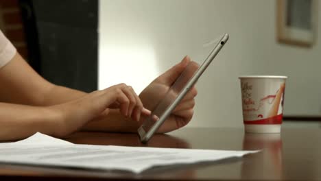 businesswoman using a tablet