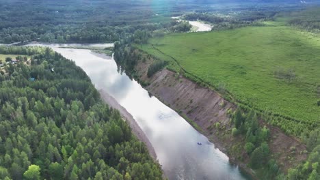 green nature of flathead river near glacier national park in montana, usa