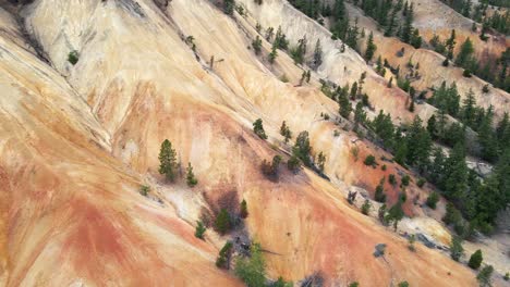 Dolly-aerial-shot-showing-the-deforestation-happening-on-the-eroded-hillside