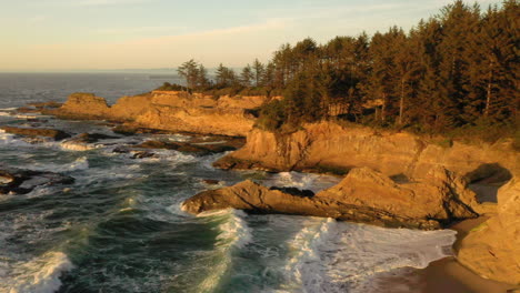 drone ascending over the pacific ocean at the southern oregon coast