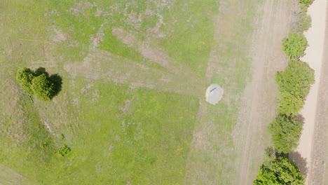 aerial topdown on outdoor shooting range with post standing in leach, oklahoma