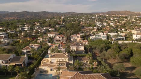 aerial view of apartments trucking left