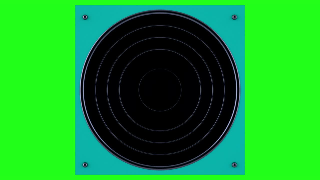 animación 3d de un altavoz en una pantalla verde. en bucle.