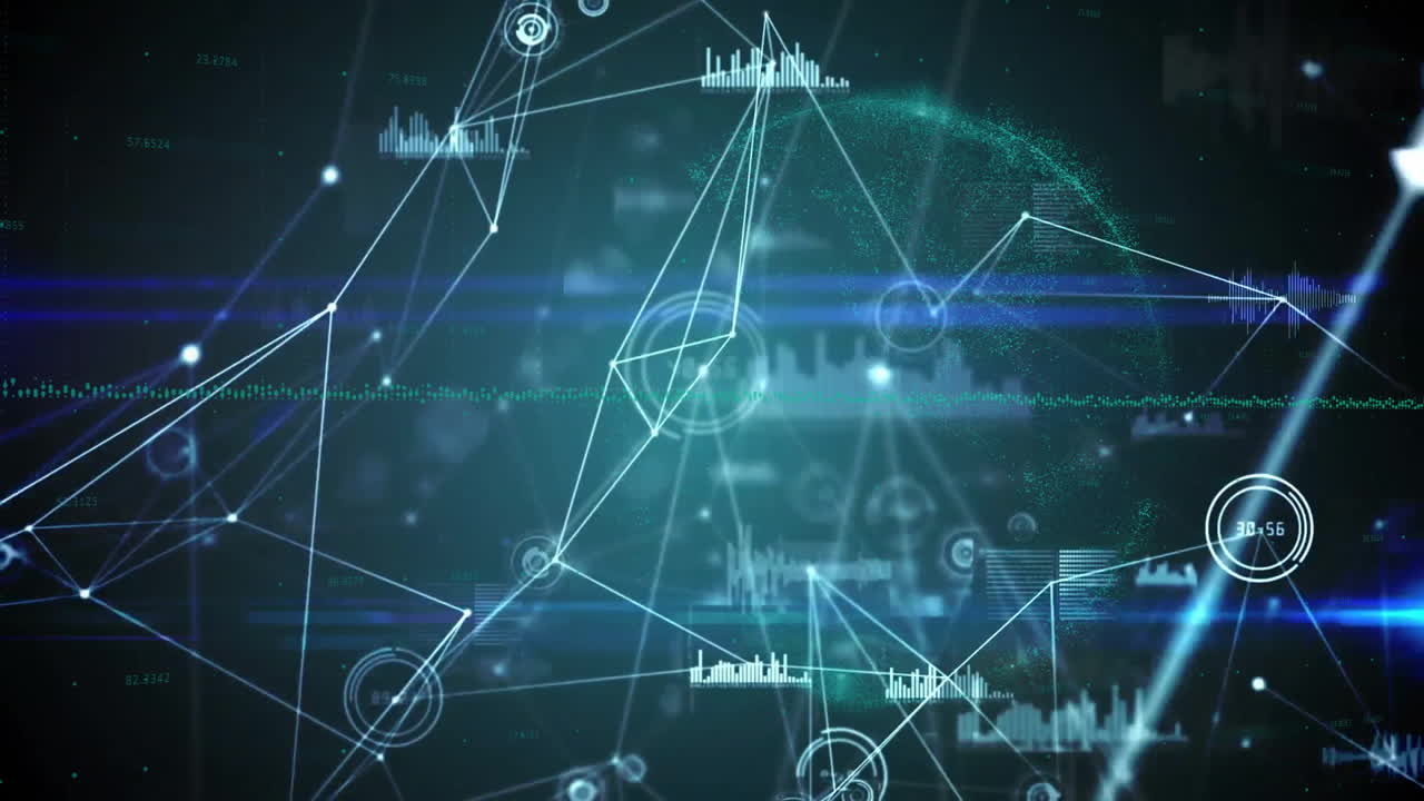 Animation of network of connections over data processing