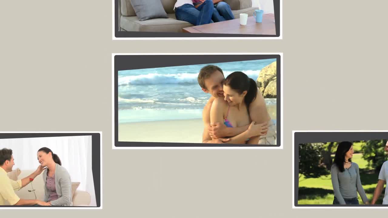 montaje de parejas jóvenes pasando un tiempo agradable juntas