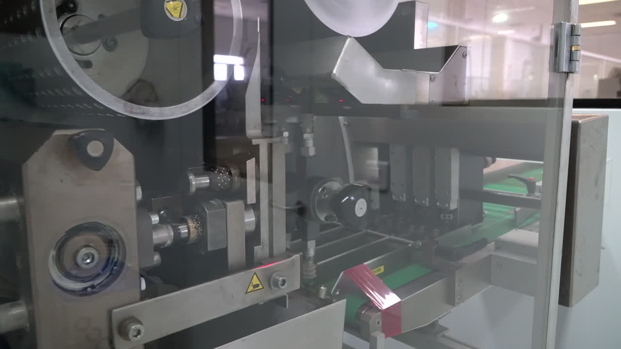 Hydraulic machine efficiently packages pharma pills to conveyor belt, forward