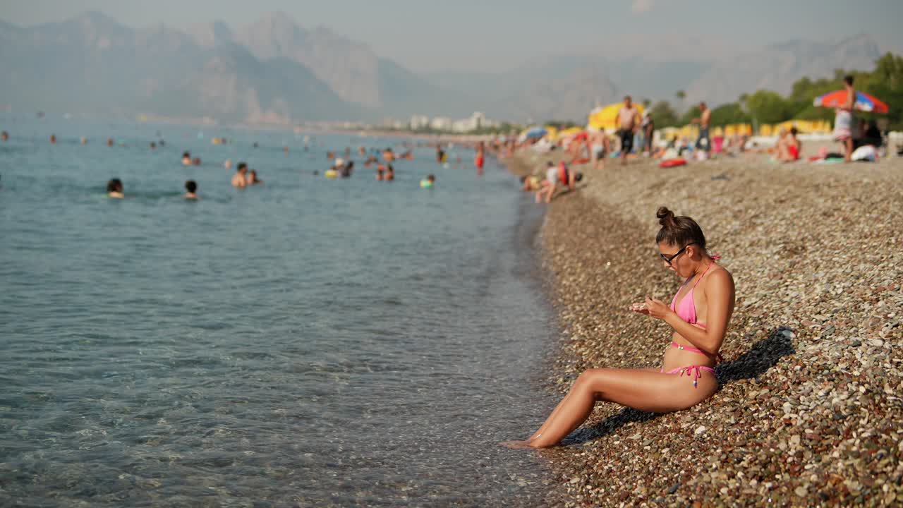 Woman enjoying the beach