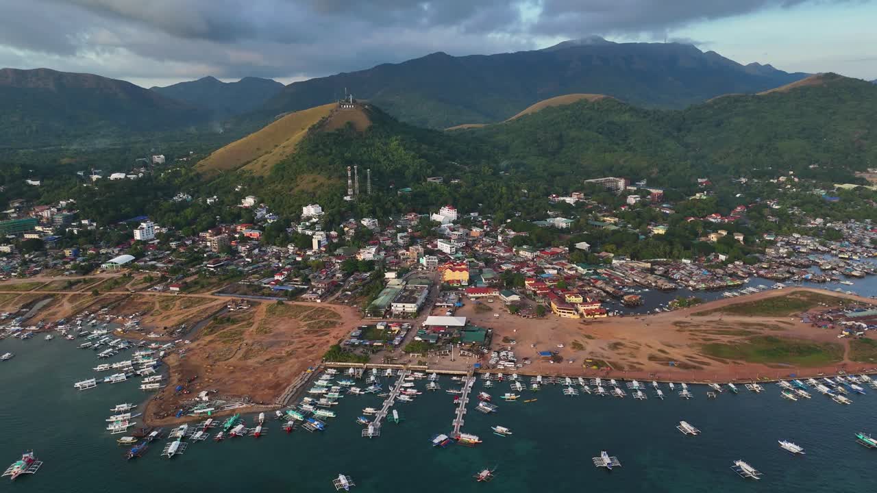 Aerial View of a Philippine Coastal Town