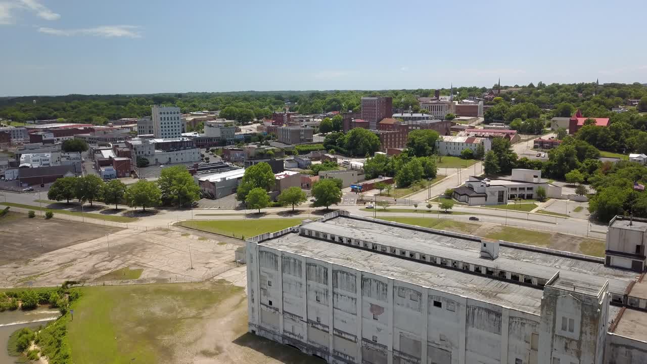 거리에서 스카이 라인의 댄빌 버지니아 공중