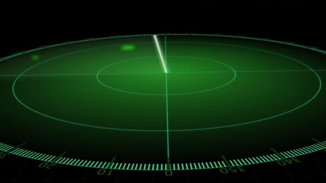 Animation-Des-Radars-Mit-Sich-Bewegenden-Punkten-Auf-Schwarzem-Hintergrund