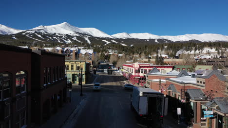 small town in america after winter snowstorm