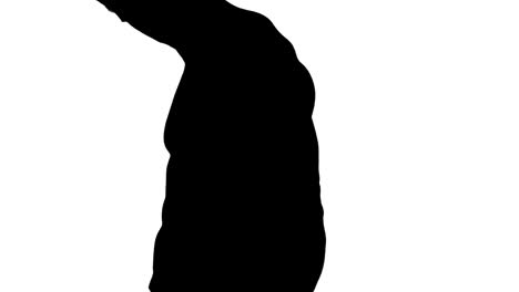 muscular silhouette of man flexing muscles