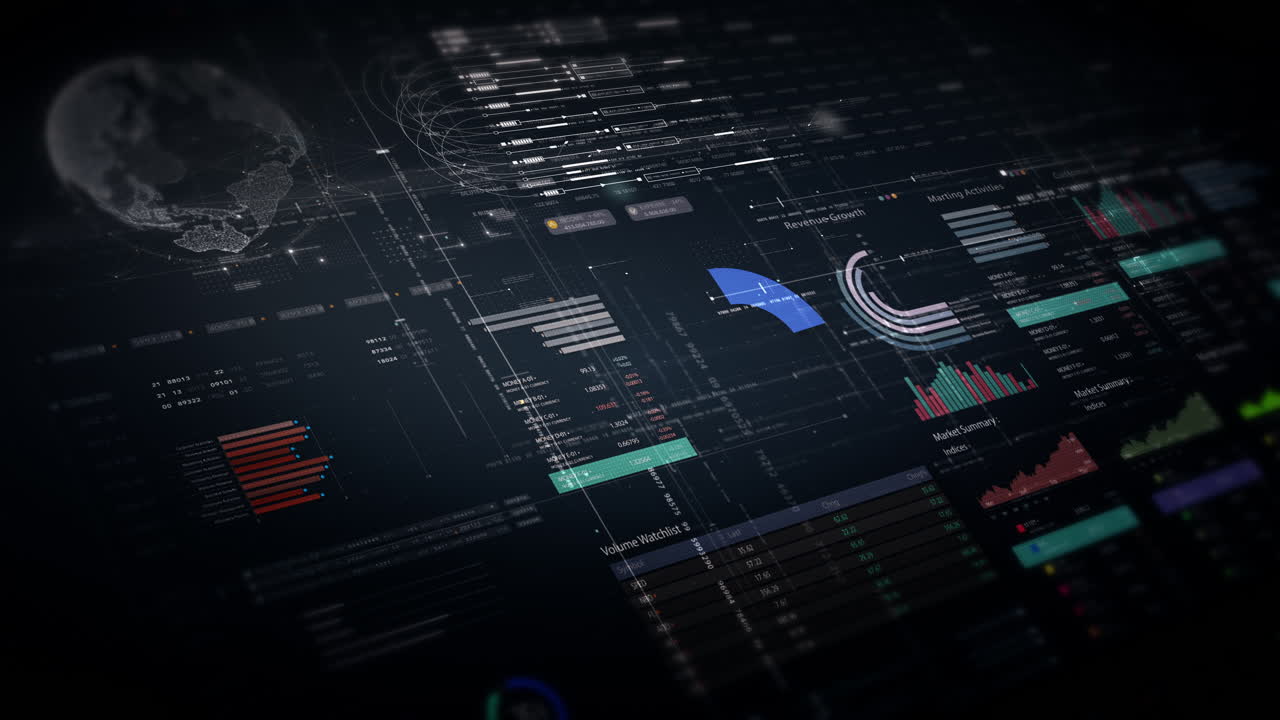 Dynamic data visuals for business info graphics, animated charts, and data-driven insights for a business meeting mock-up. Explore the world of trading, stock exchanges, and crypto