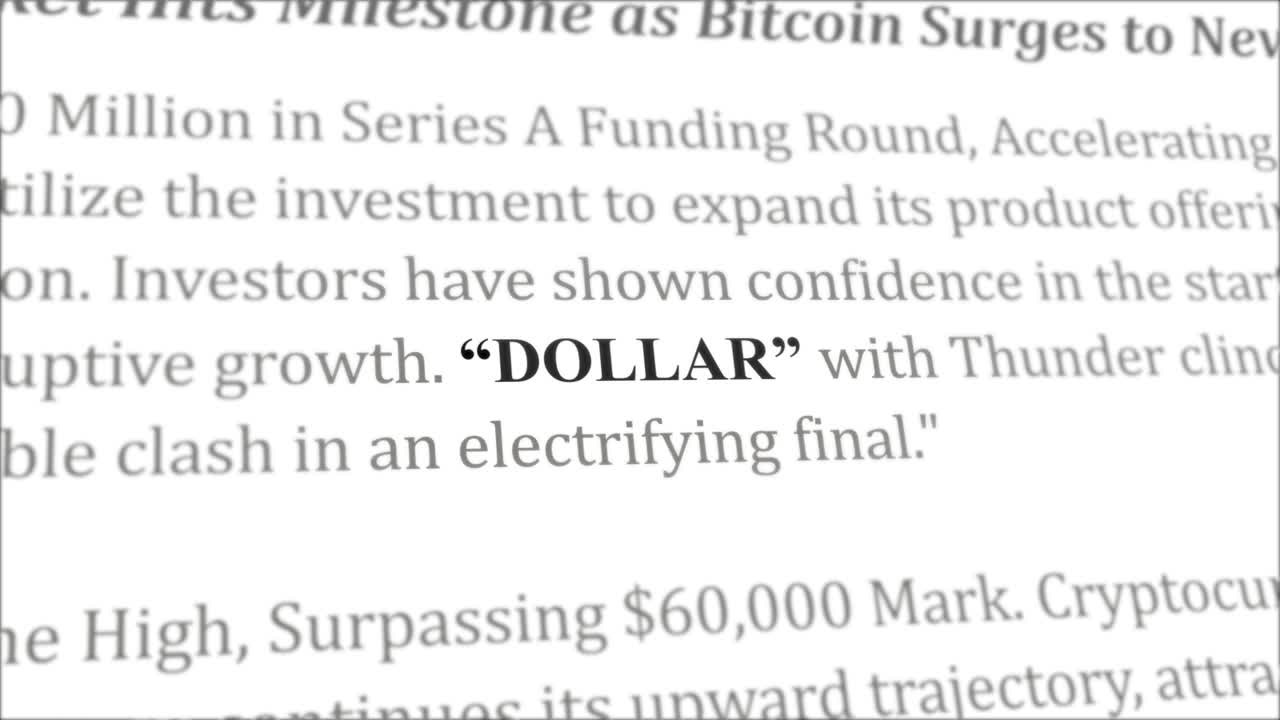 Dollar news headline in different articles