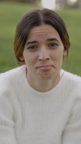 close-up portrait of a young woman with various expressions