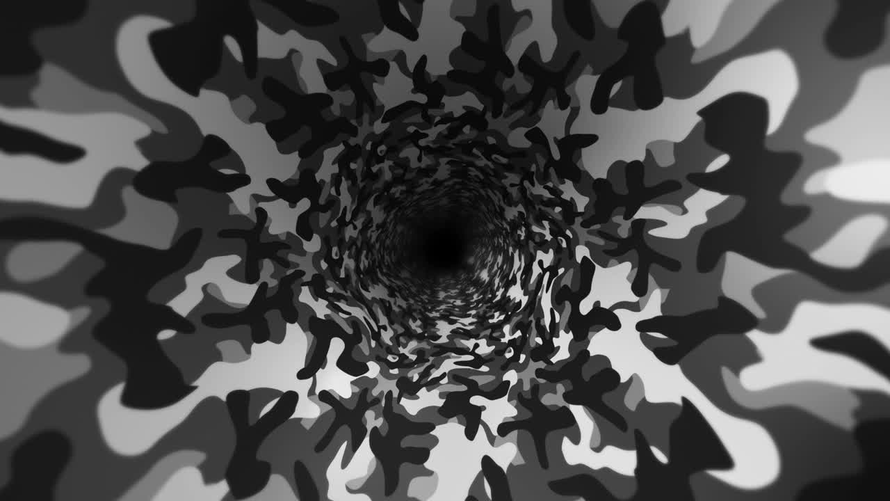 fondo de patrón de camuflaje blanco. concepto de uniforme militar. línea abstracta y textura de onda. animación de bucle.