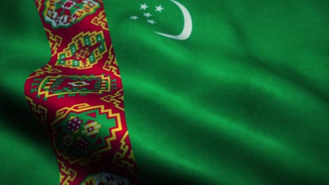 la bandera de turkmenistán ondeando en el viento. la bandera nacional de turkmanistán. el signo de turkmenistan animación de bucle sin costuras. 4k
