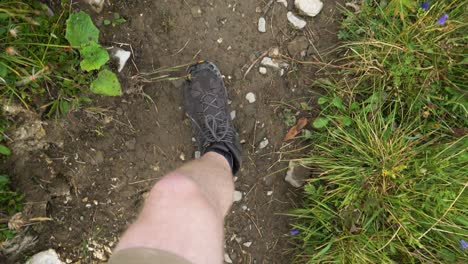 senderismo pov en cámara ultra lenta montaña suiza