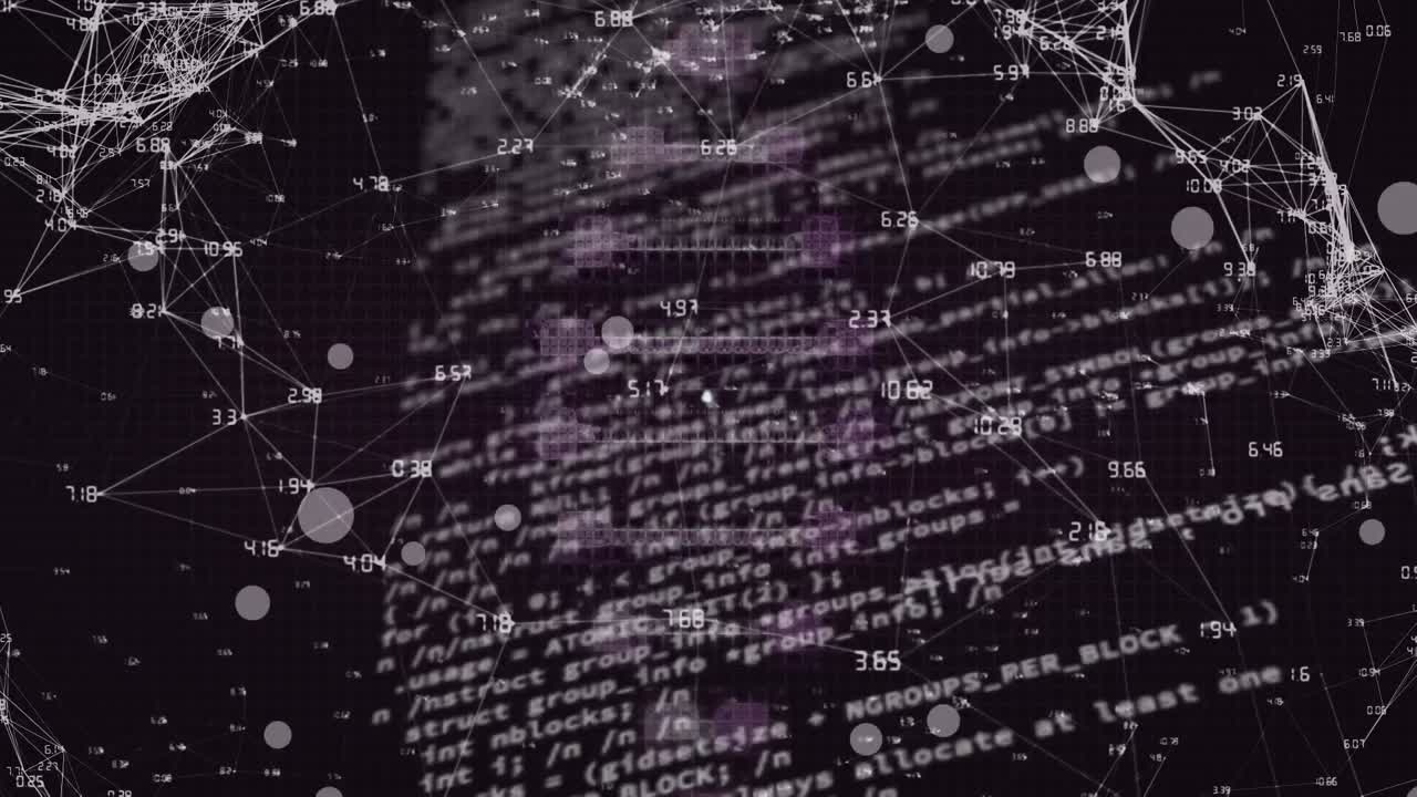 검은색 배경에 데이터 처리 및 dna  ⁇ 의 애니메이션