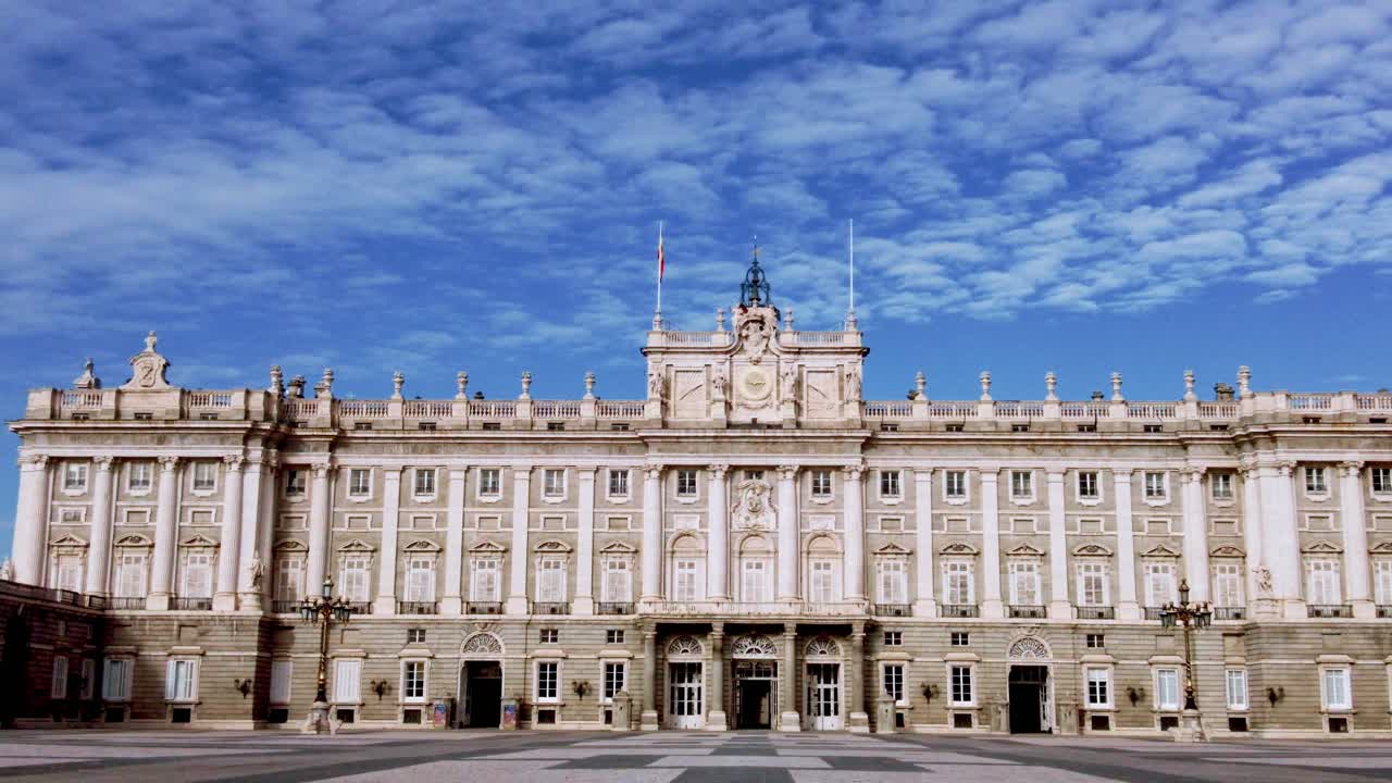 facade if The Royal Palace in city center of Madrid Spain kings palace daytime