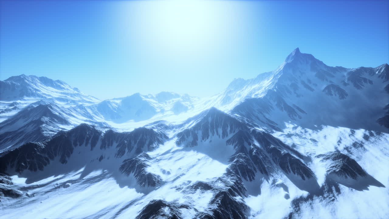 눈  ⁇ 인 봉우리 와 빙하 의 파노라마 산상