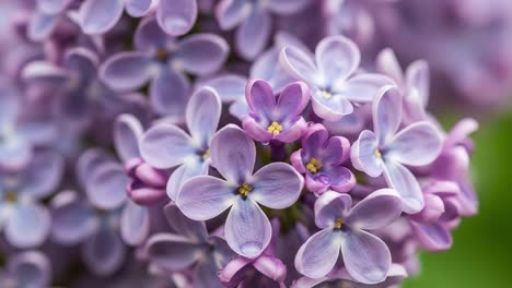 a close-up view of vibrant lilac flowers displaying their rich purple hues, intricate petal structures, and delicate floral beauty in a serene natural setting