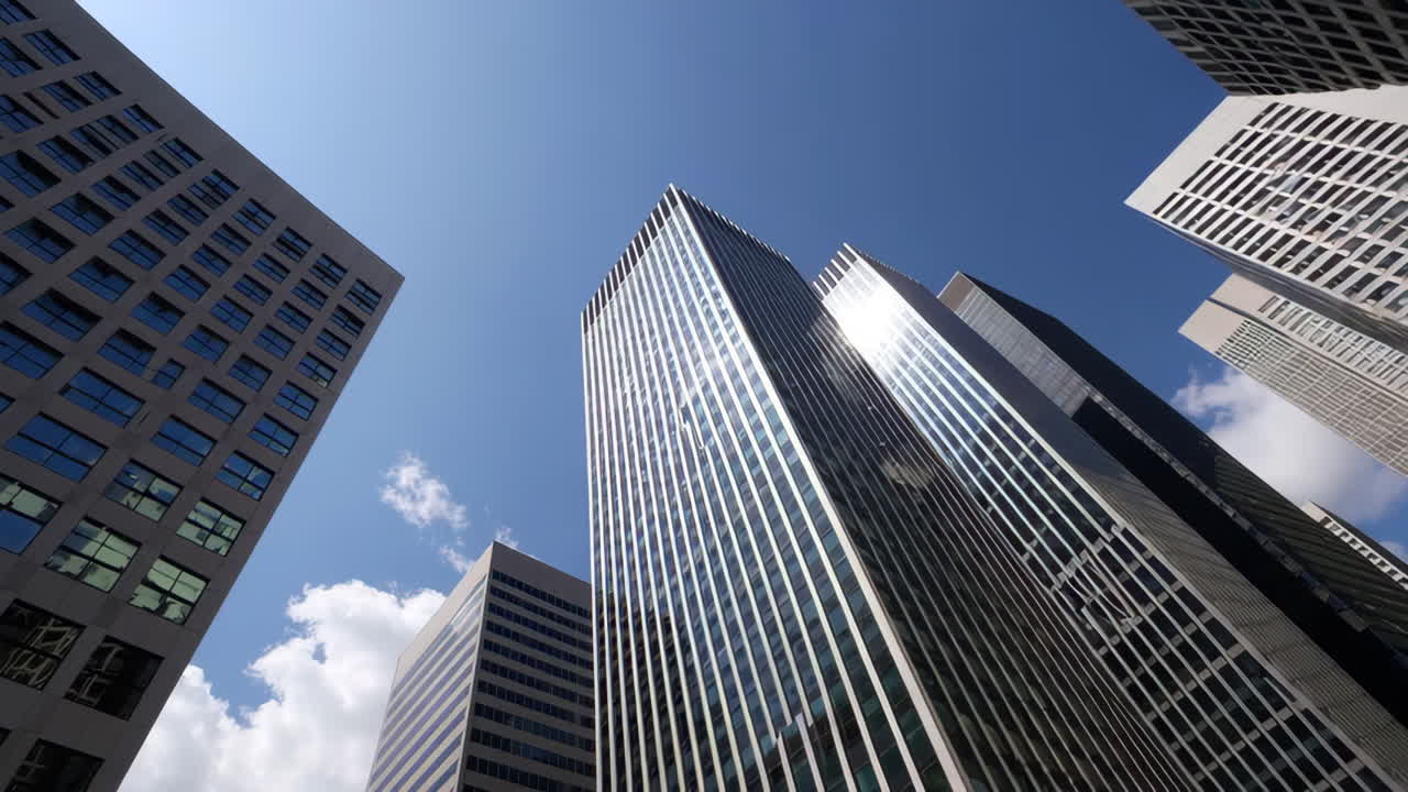 Modern Skyscrapers Reaching into a Blue Sky