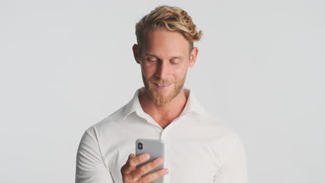 young businessman working on phone