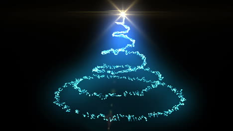 Blue-light-forming-christmas-tree-design