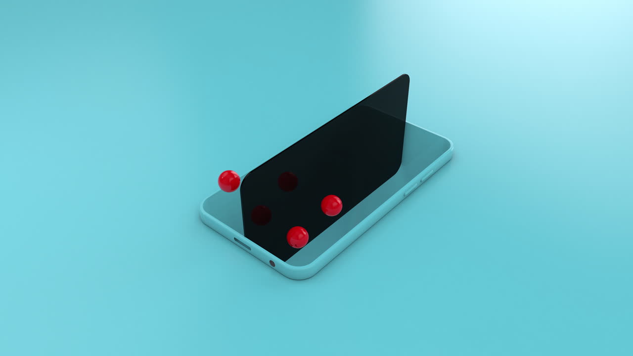 Blue Minimal 3D Phone with Angry Emojis