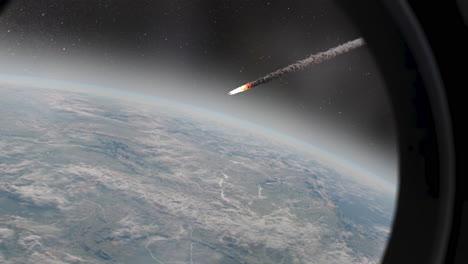 view of a meteor from space