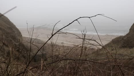 Windy-stormy-view-of-the-beach-and-coastline-at-Easington-Beach-in-County-Durham