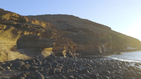 Tenerife-beach-with-rugged-cliffs