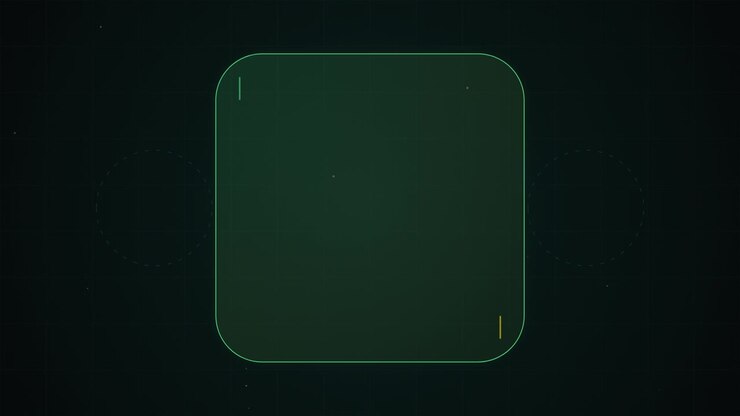 Minimalist Green Digital Interface Frame on Dark Background