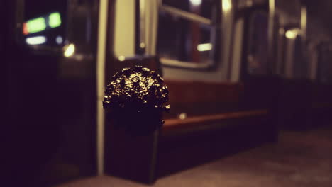 unexpected virus encounter in a quiet subway car at dusk