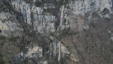 cascade dropping sheer from the rocks on dfferent levels