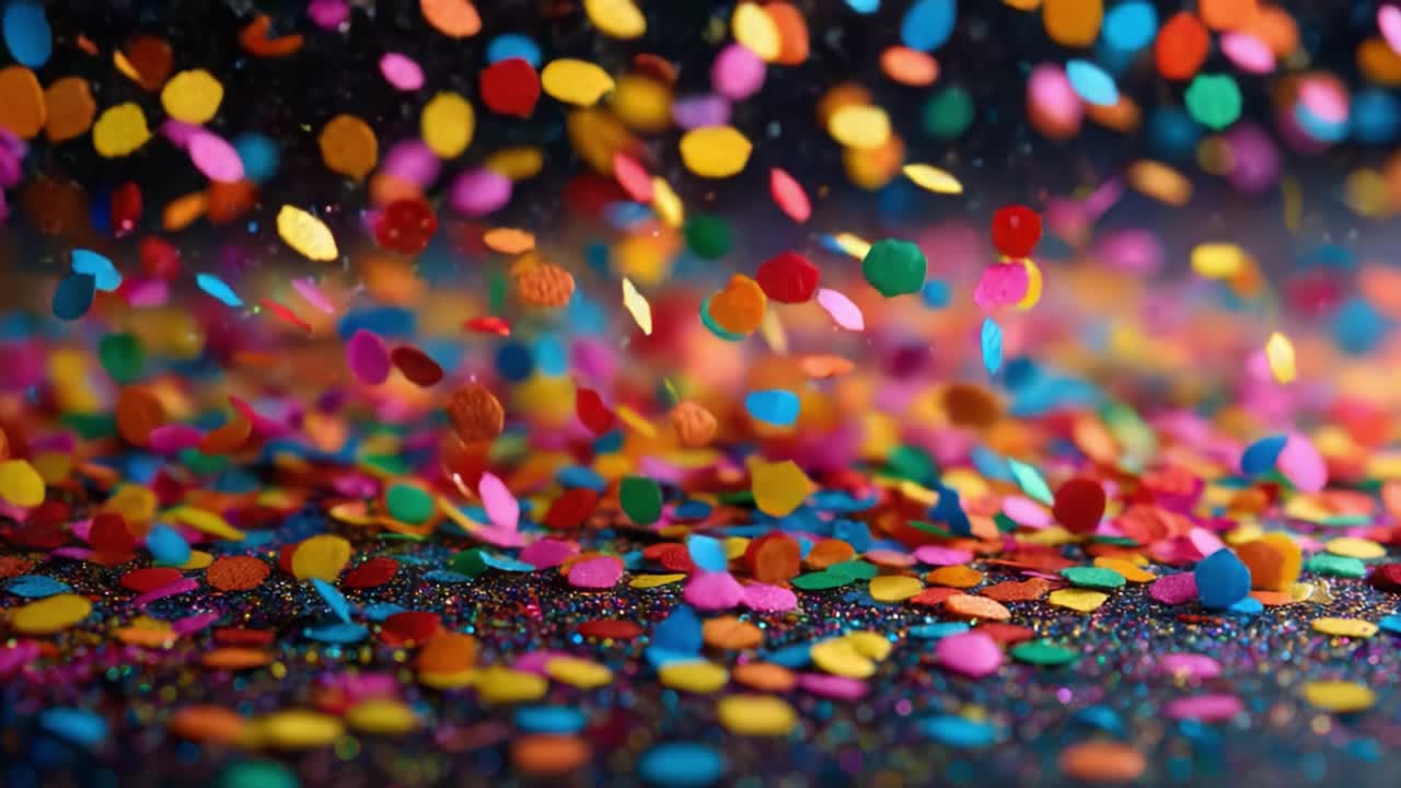 A Glittering Display of Colorful Confetti Floating in the Air, Creating a Festive Atmosphere Full of Joy and Celebration Captured in Two Stunning Frames